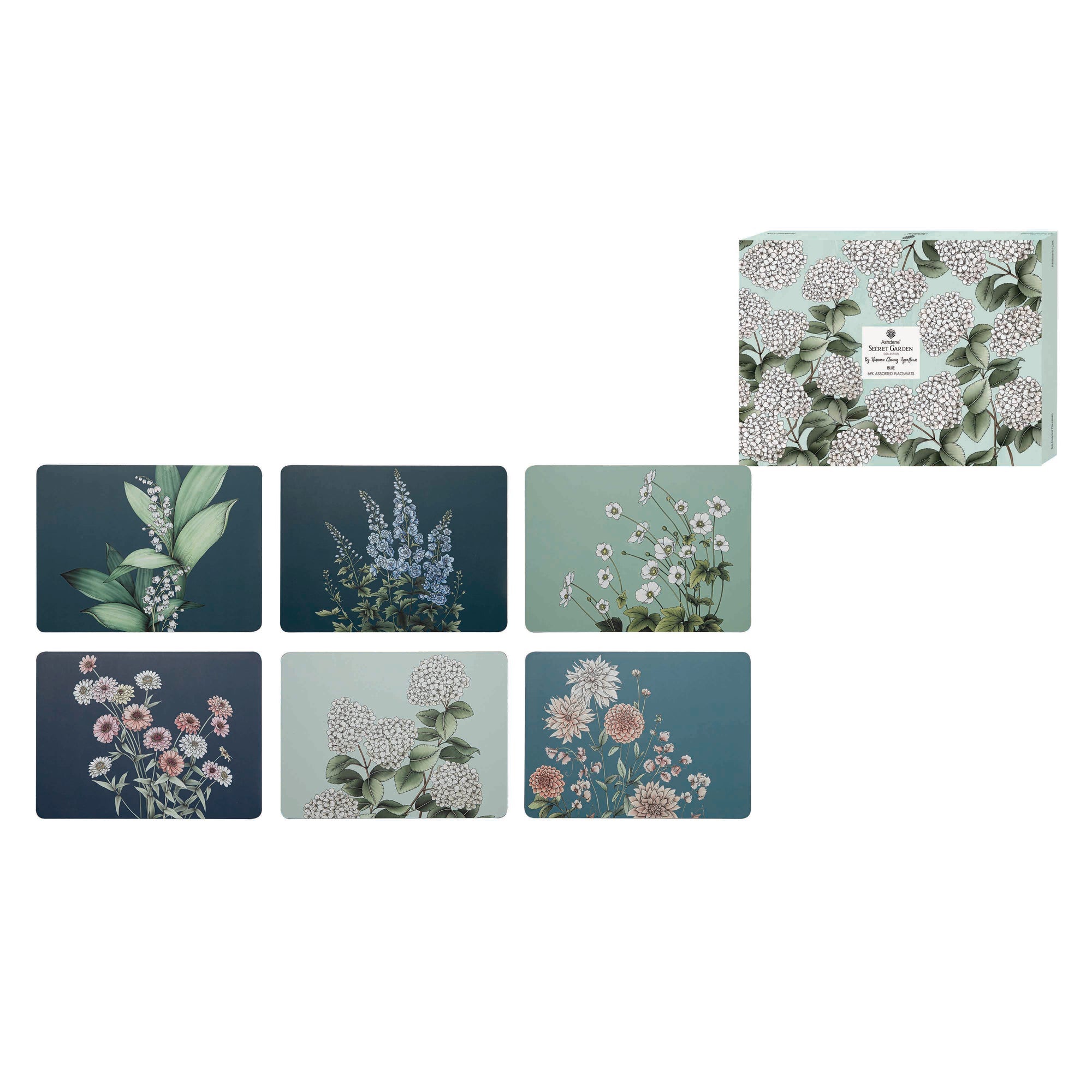 Ashdene Secret Garden Blue 6pk Placemat