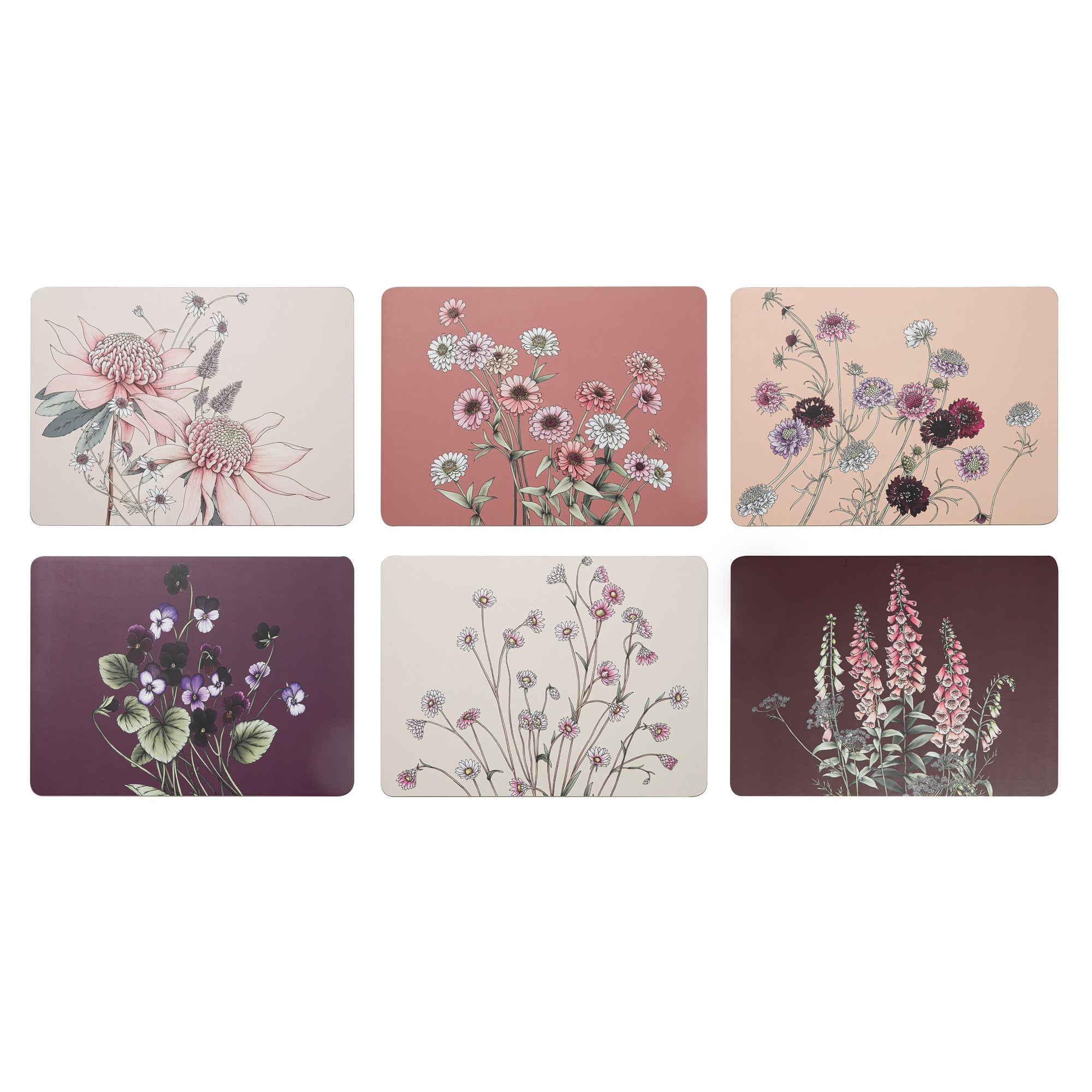 Ashdene Secret Garden Pink 6pk Placemat