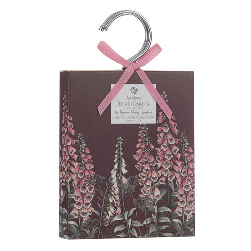 Ashdene Secret Garden 28g 4pk Sandalwood Hang Scented Sache