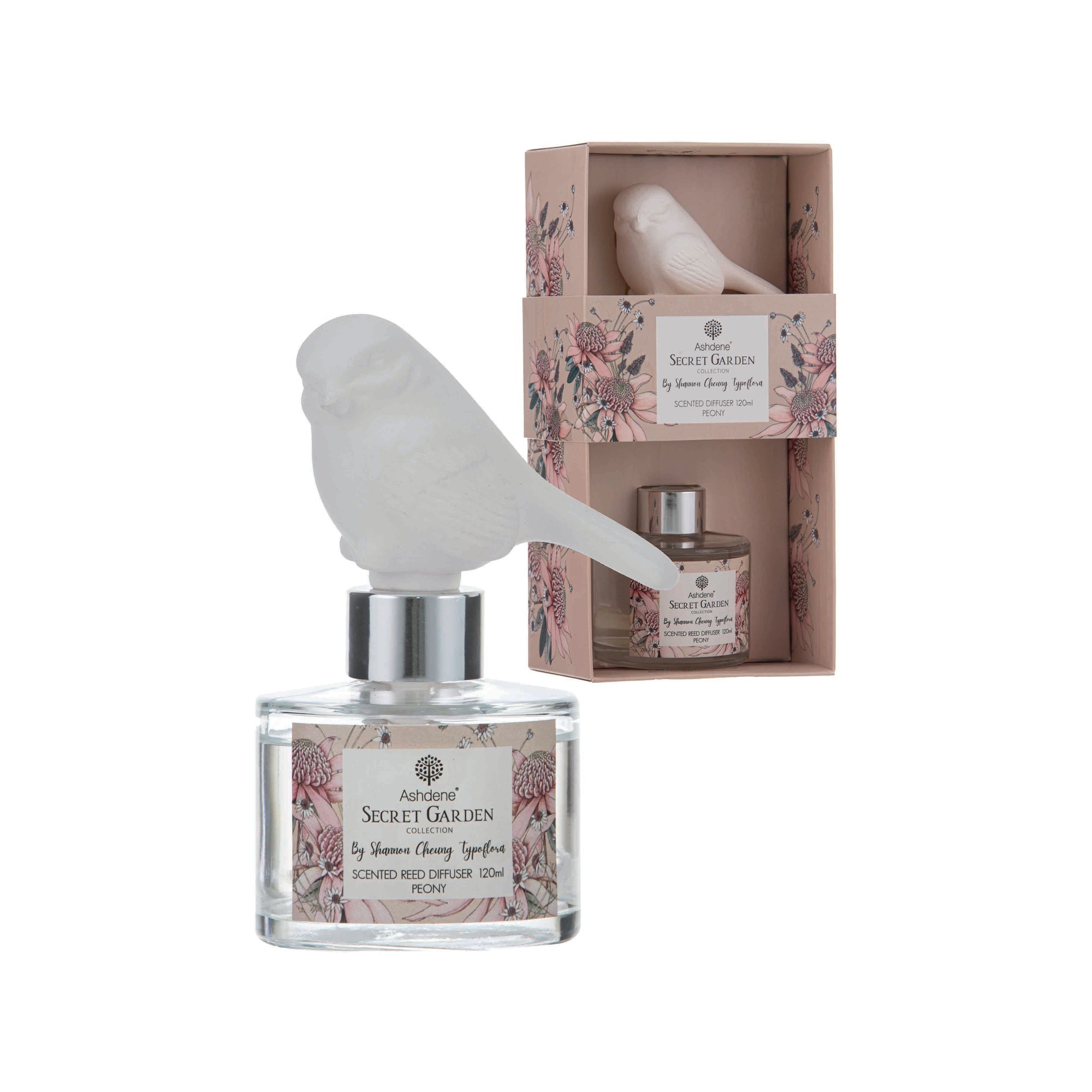 Ashdene Secret Garden Peony Bird 120ml Diffuser