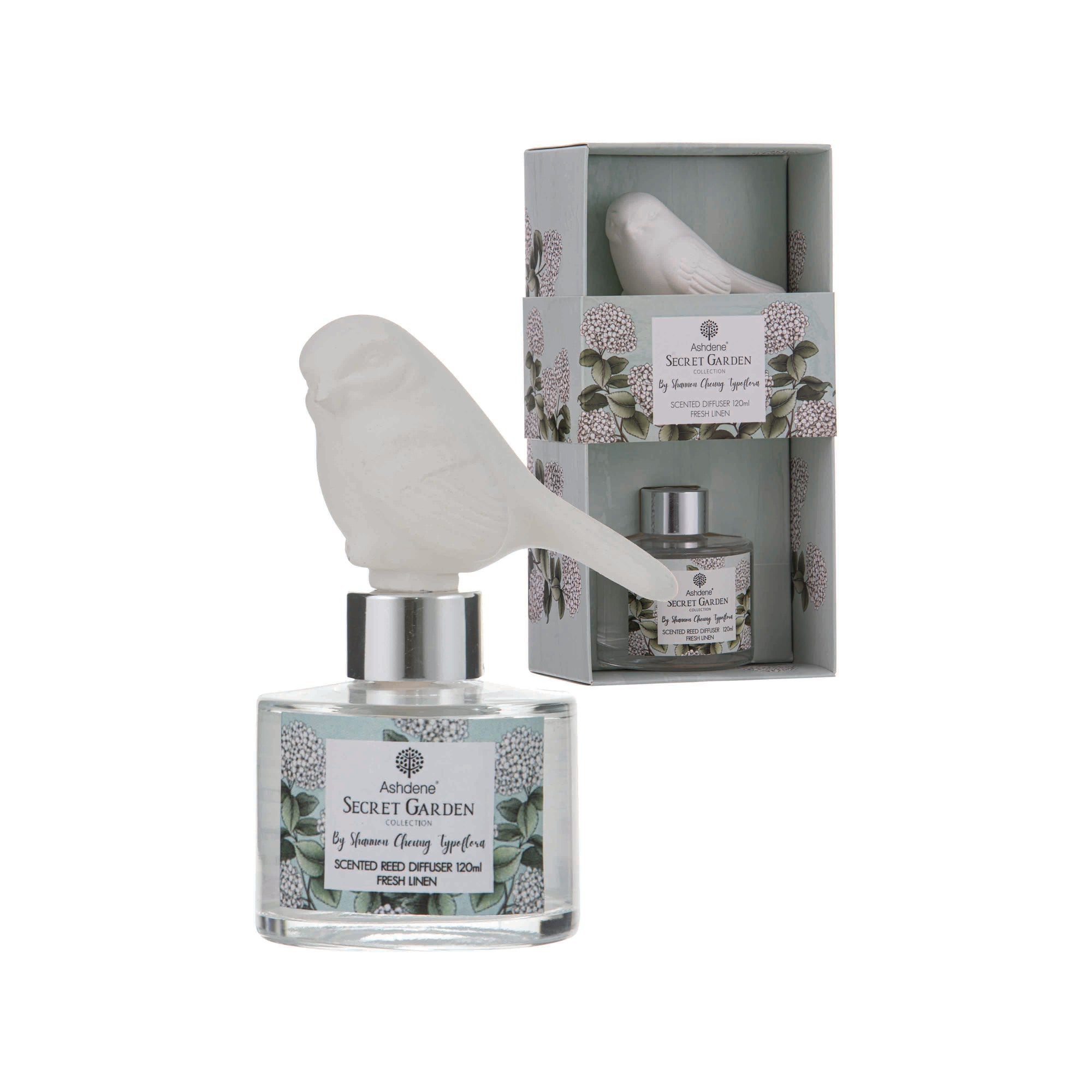 Ashdene Secret Garden Fresh Linen Bird 120ml Diffuser