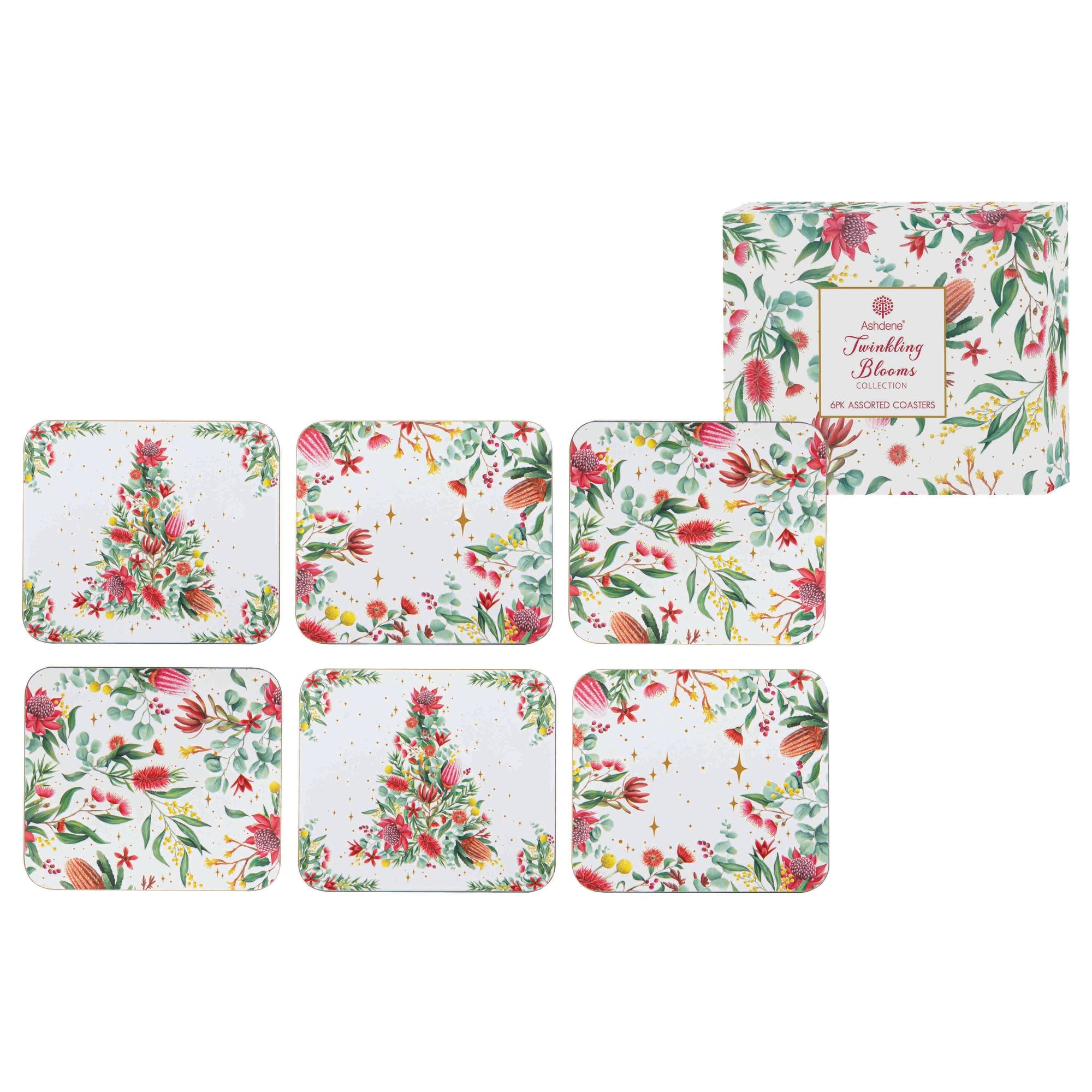 Ashdene Twinkling Blooms 6pk Coaster
