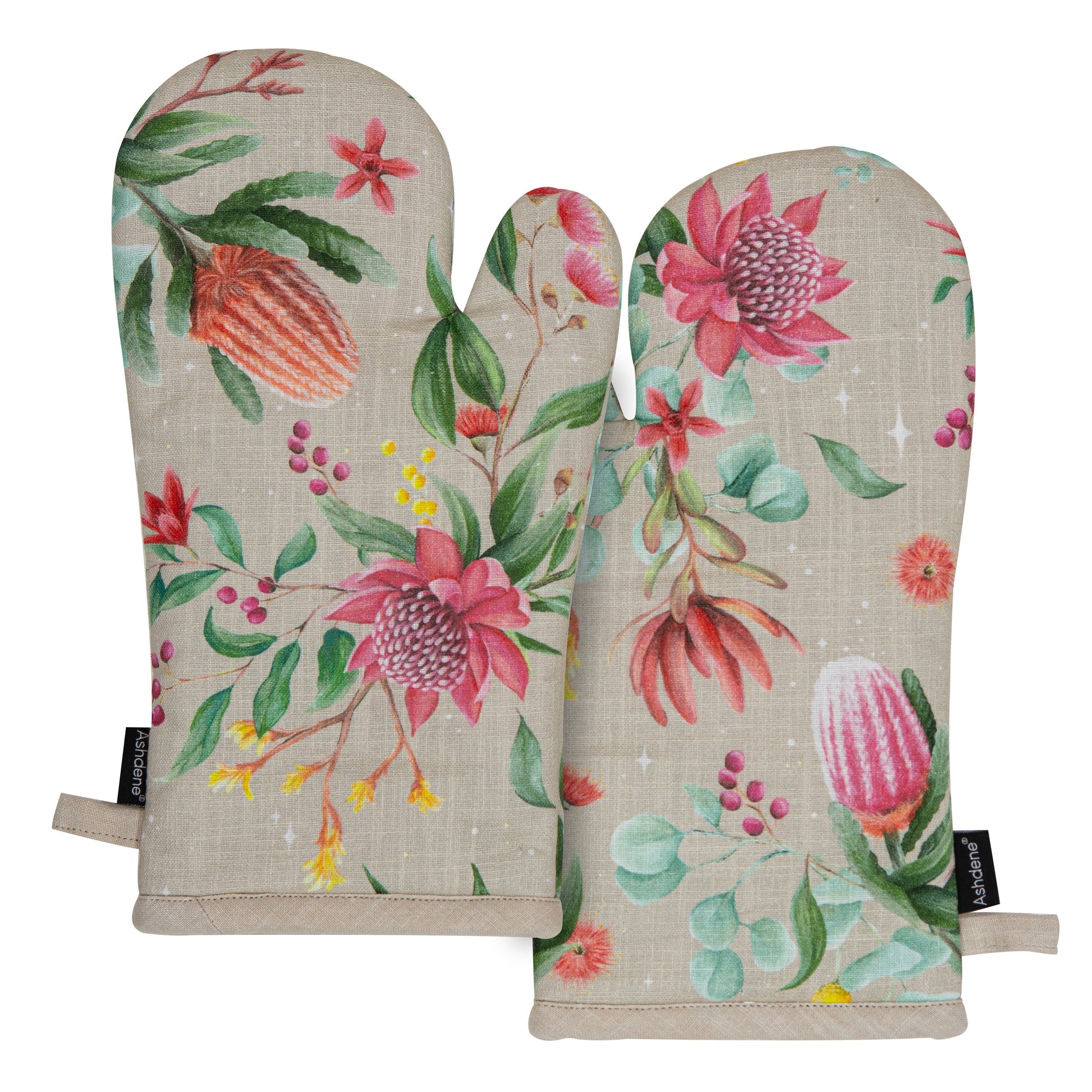 Ashdene Twinkling Blooms 2pk Oven Mitt