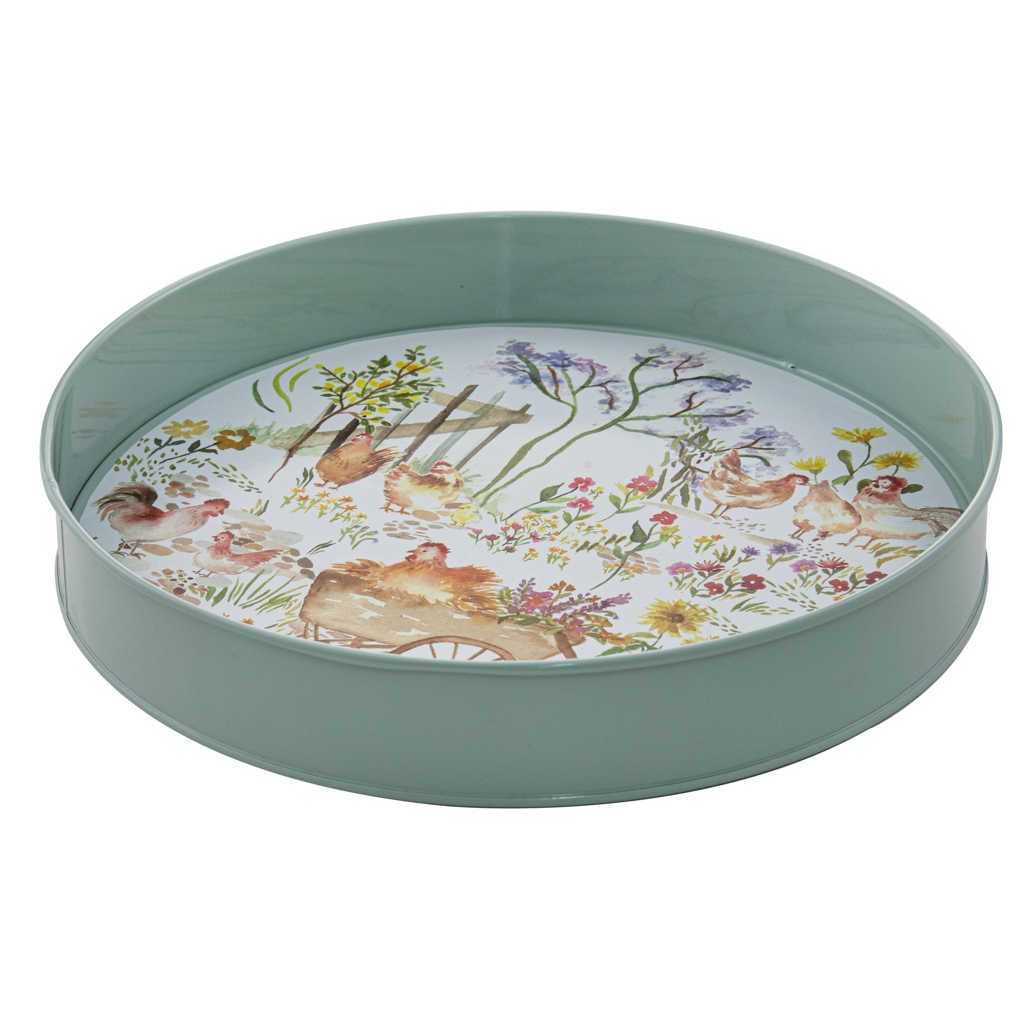 Ashdene Garden Hens Round Serving Tray