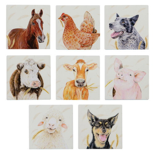 Ashdene Farmyard Faces Ceramic Coaster