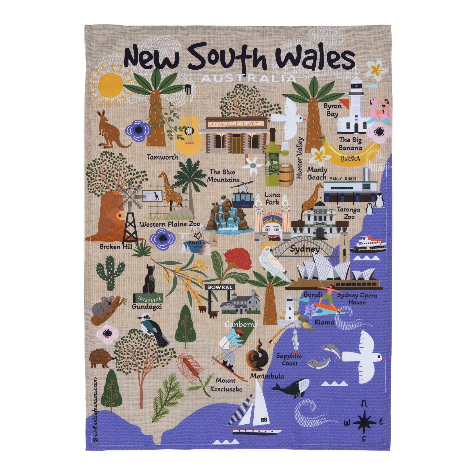 Ashdene Land Down Under NSW Kitchen Towel