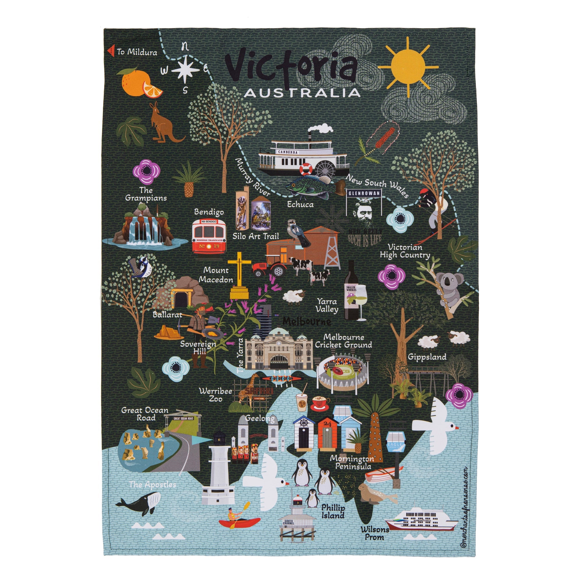Ashdene Land Down Under Vic Kitchen Towel