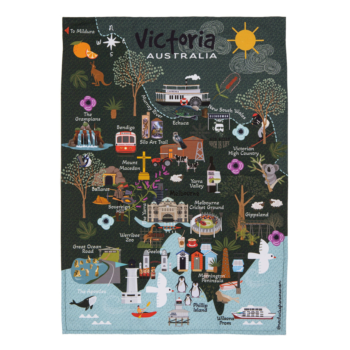 Ashdene Land Down Under Vic Kitchen Towel
