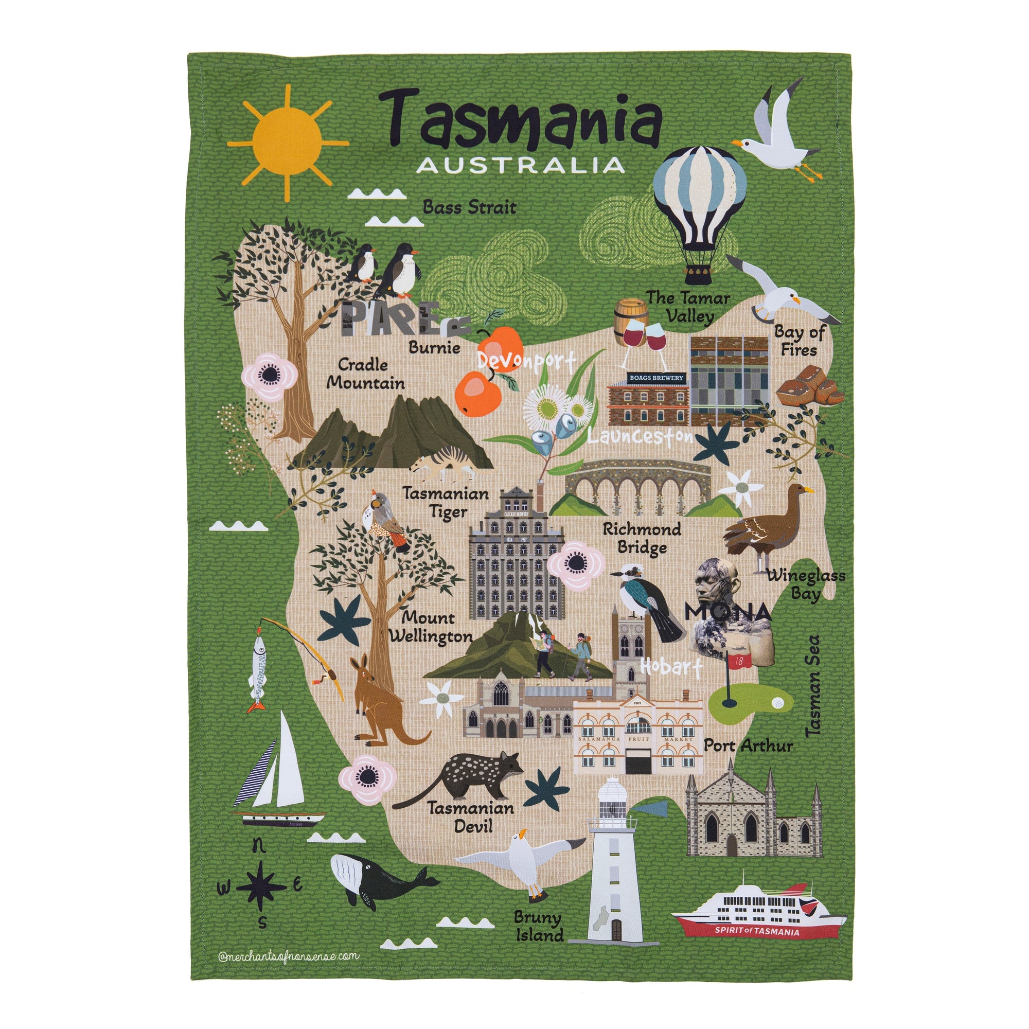 Ashdene Land Down Under Tas Kitchen Towel