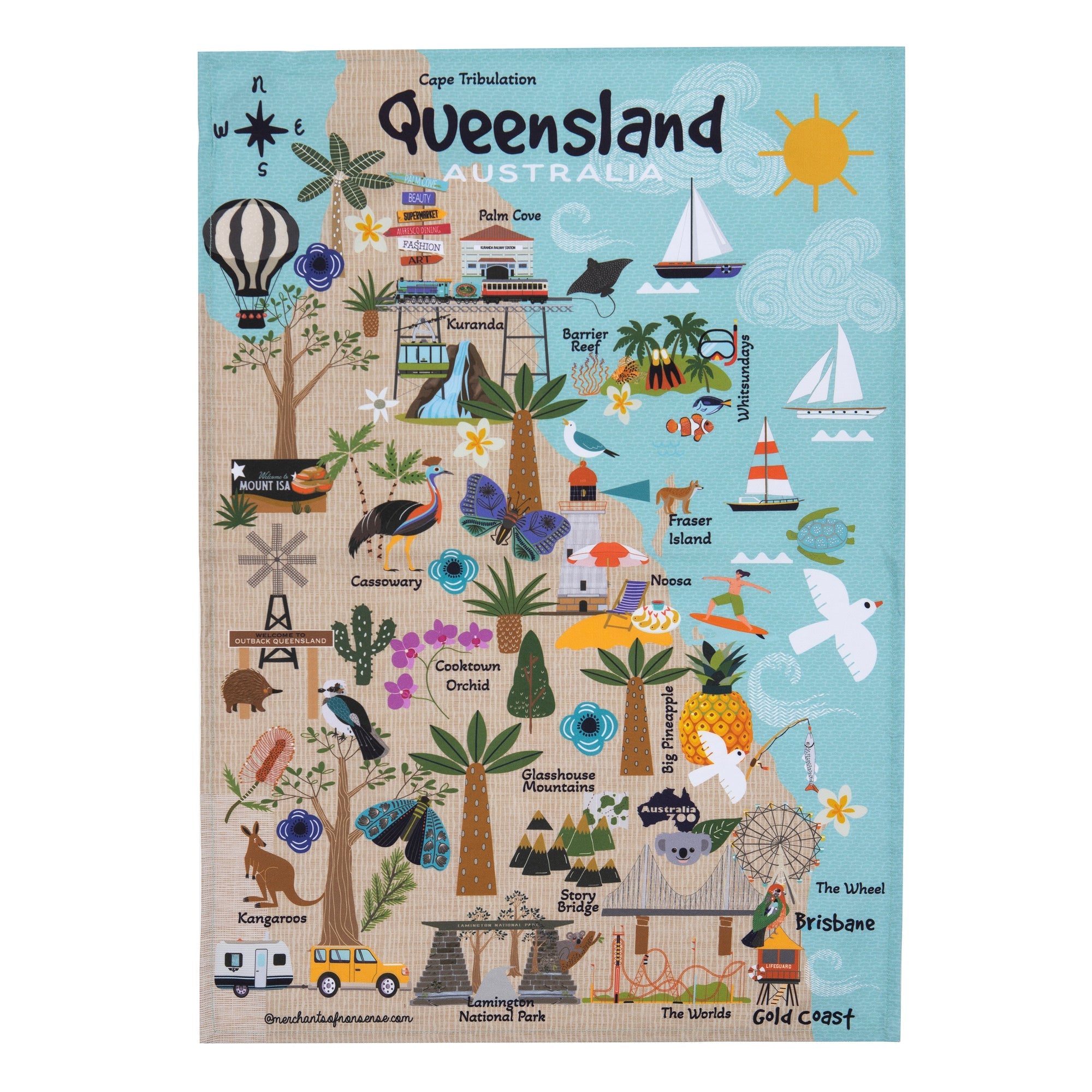 Ashdene Land Down Under Qld Kitchen Towel