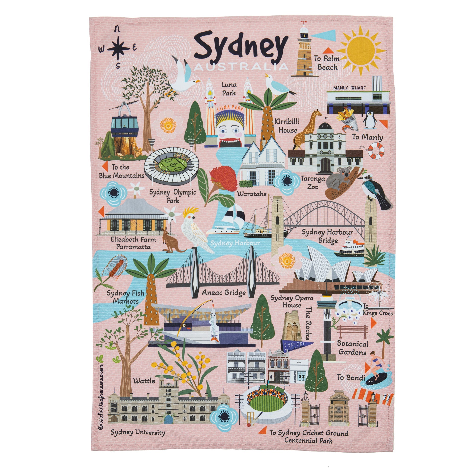 Ashdene Land Down Under Sydney Kitchen Towel