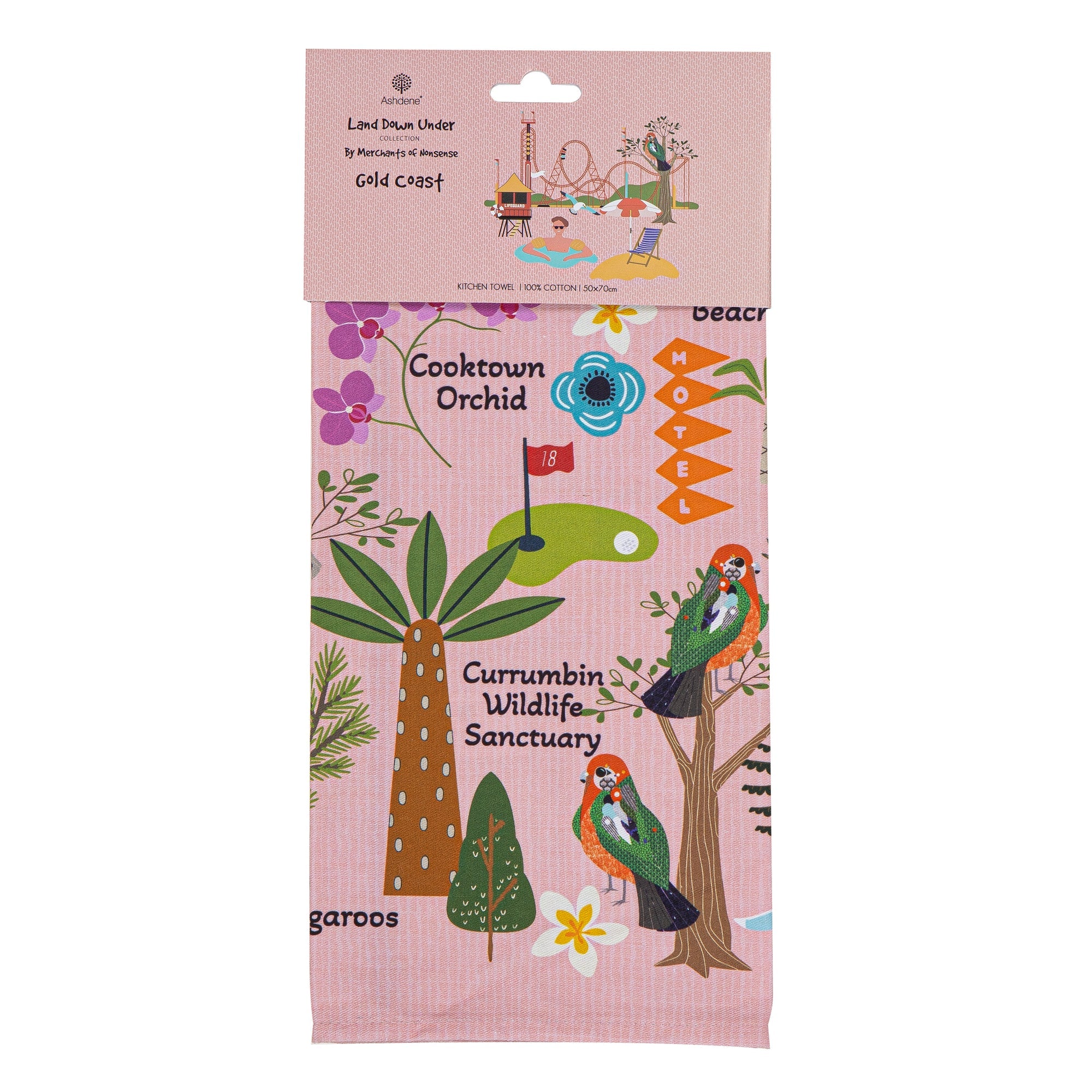 Ashdene Land Down Under Gold Coast Kitchen Towel