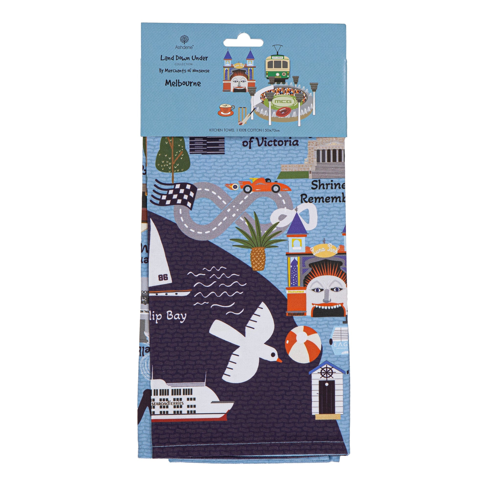 Ashdene Land Down Under Melbourne Kitchen Towel