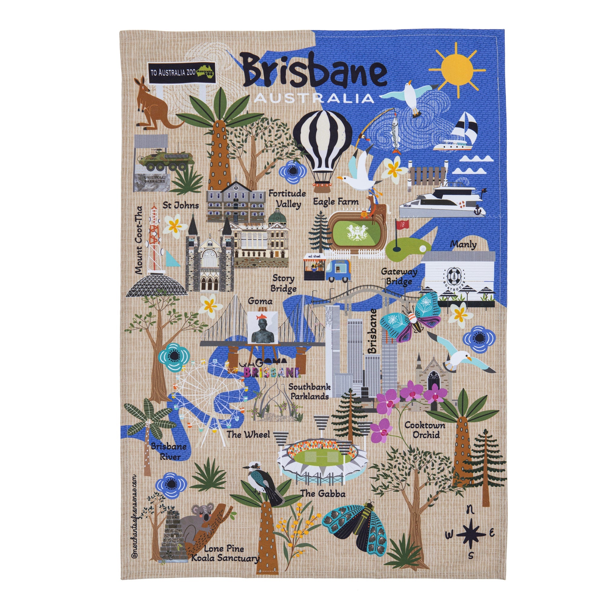 Ashdene Land Down Under Brisbane Kitchen Towel