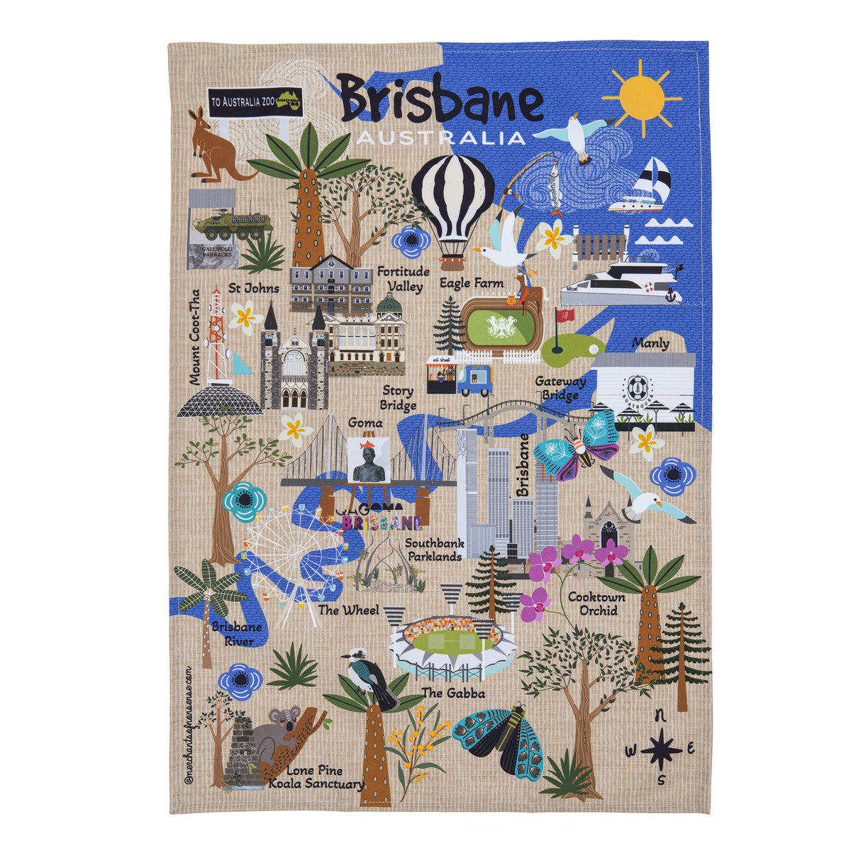 Ashdene Land Down Under Brisbane Kitchen Towel