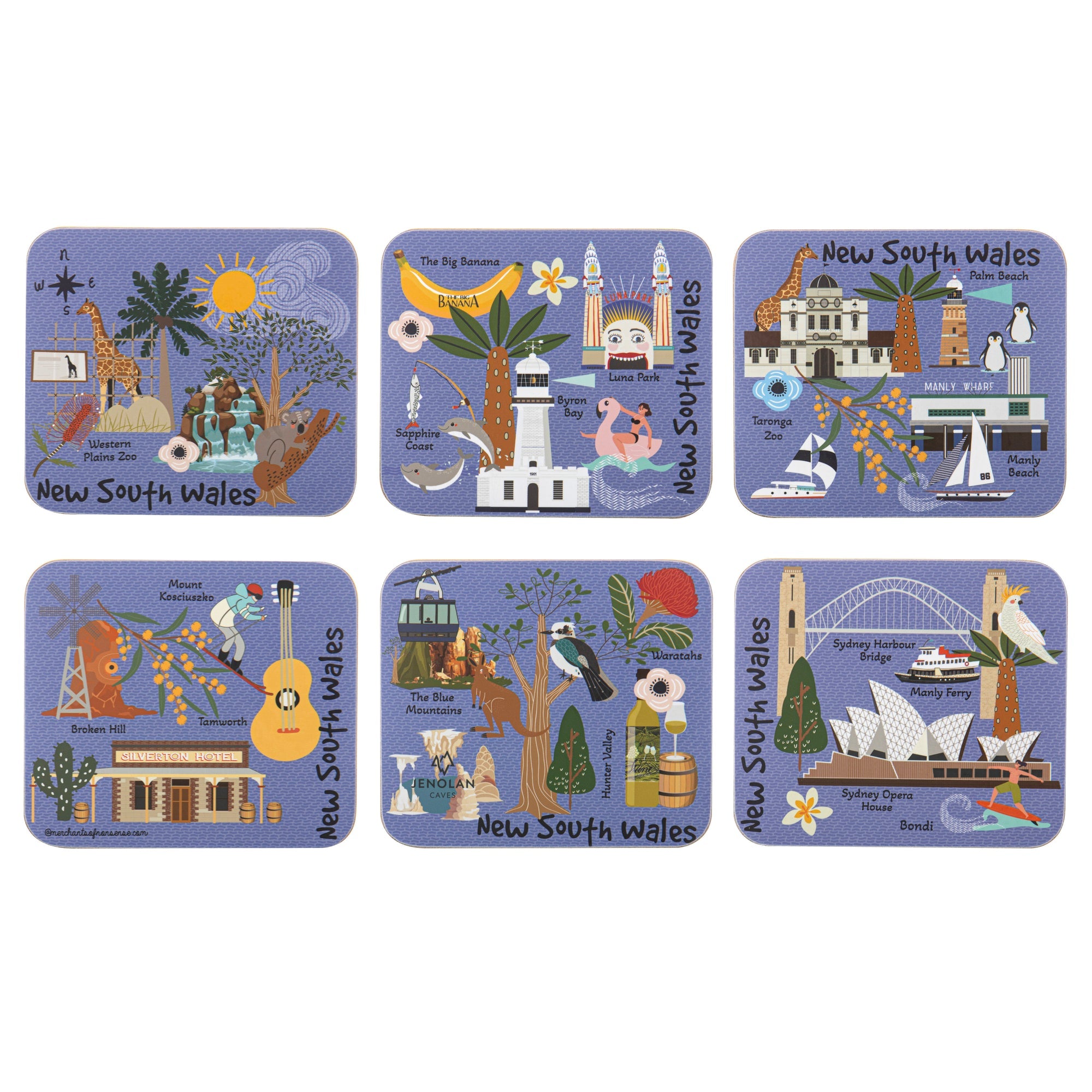 Ashdene Land Down Under NSW 6pk Coaster
