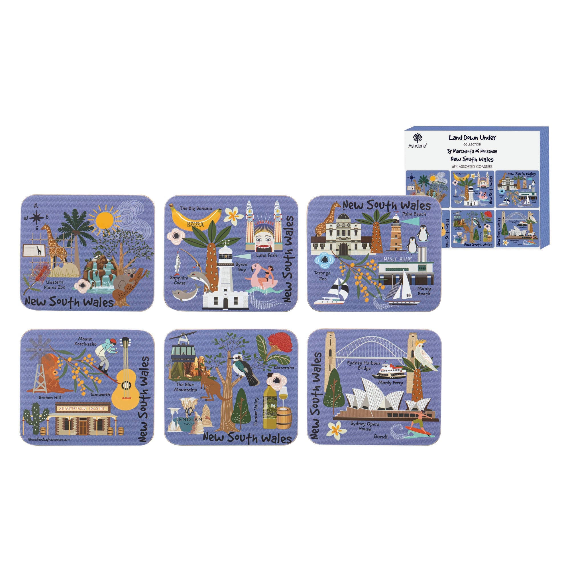 Ashdene Land Down Under NSW 6pk Coaster