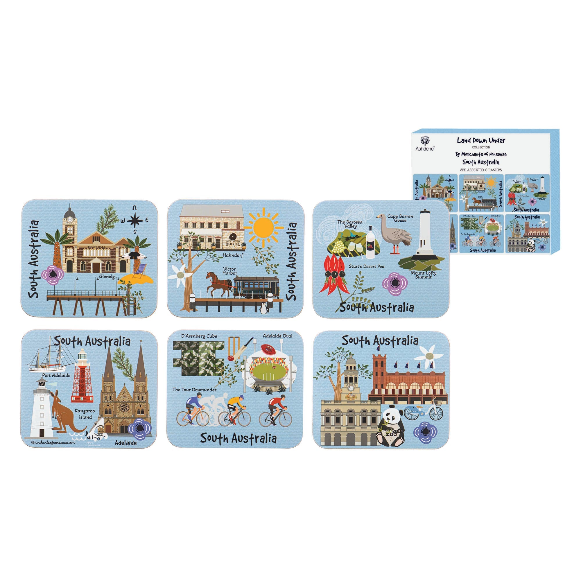 Ashdene Land Down Under SA 6pk Coaster