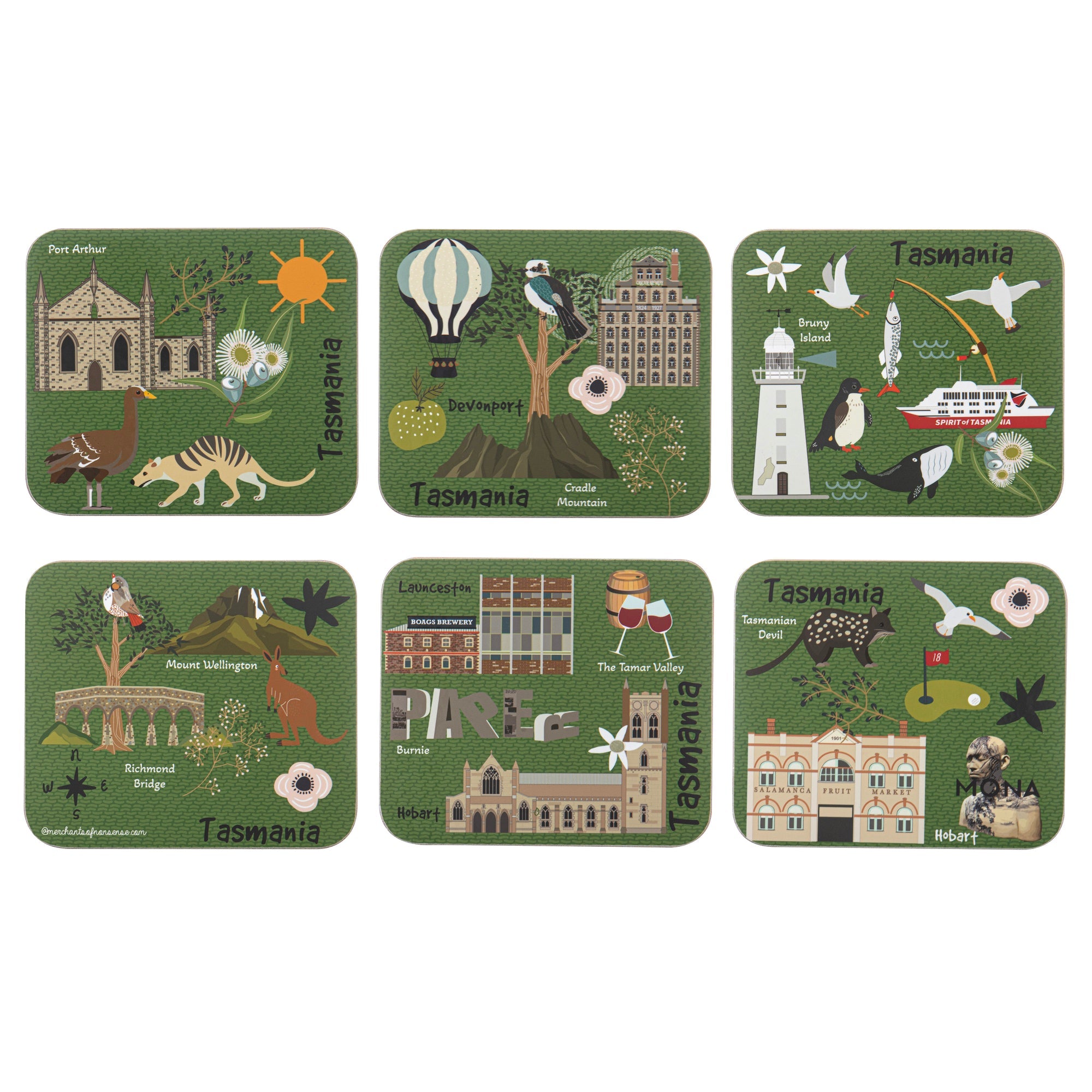 Ashdene Land Down Under Tas 6pk Coaster