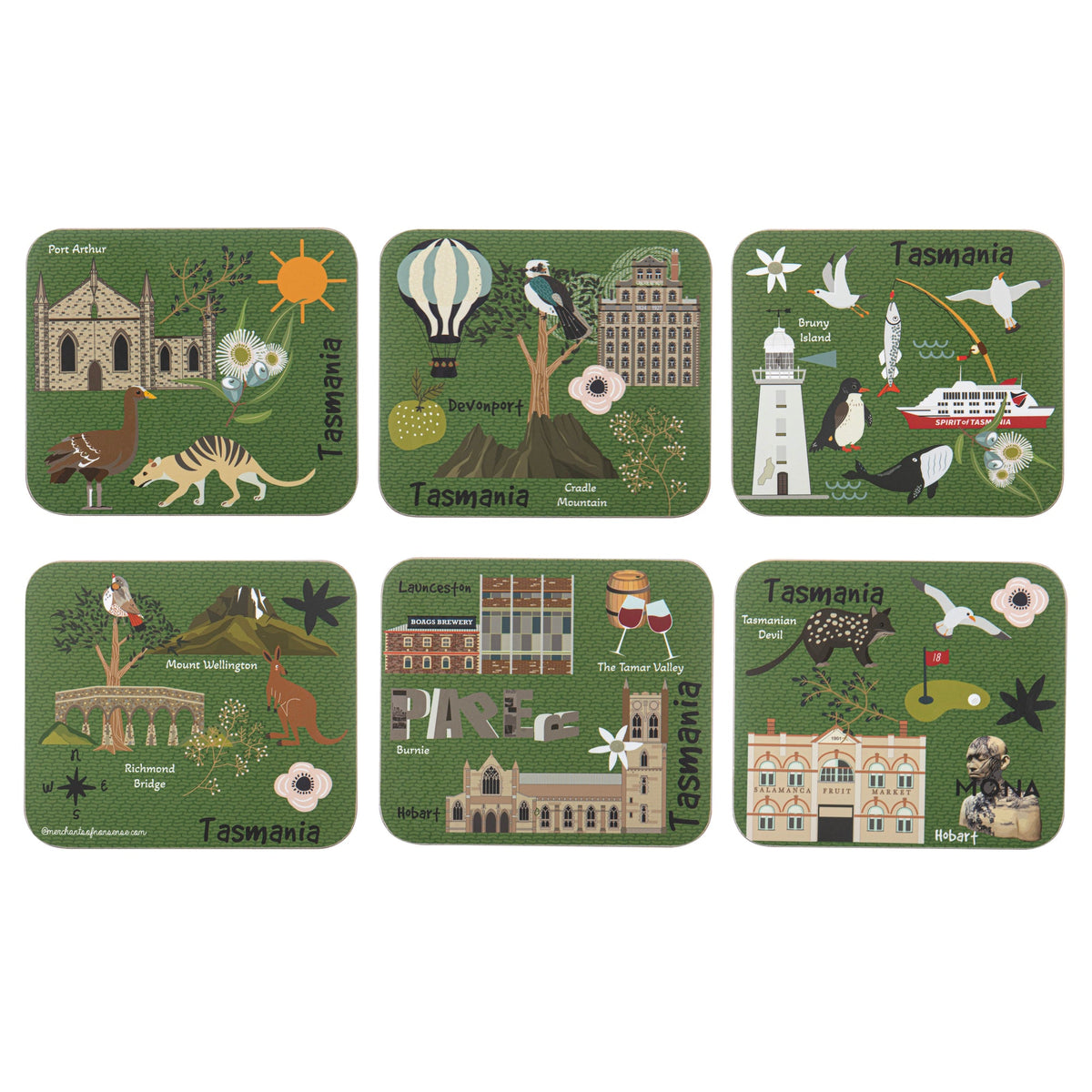 Ashdene Land Down Under Tas 6pk Coaster