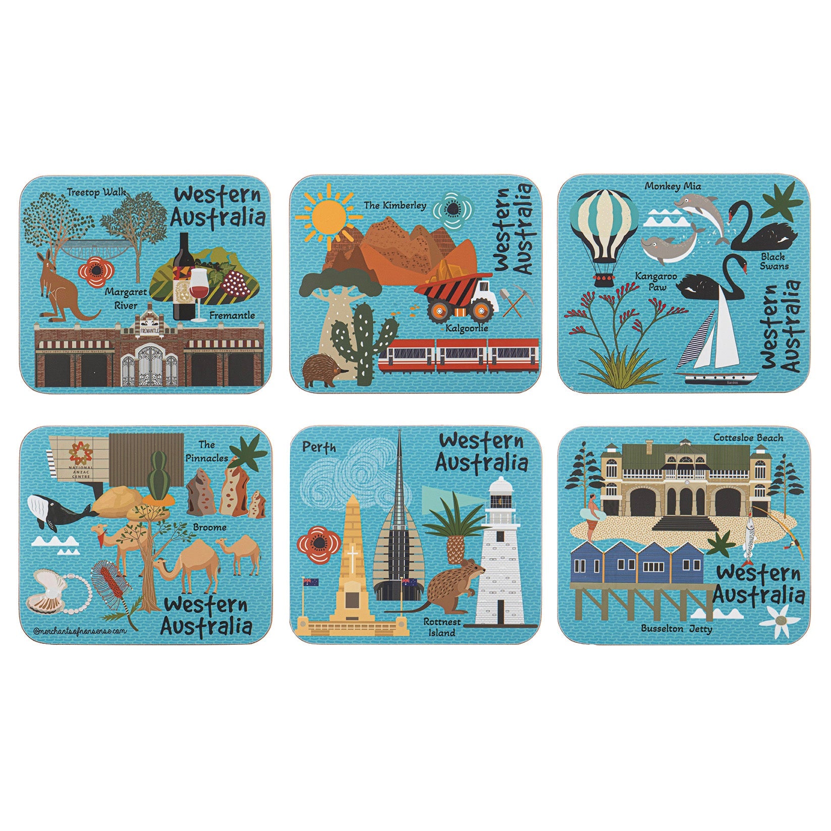 Ashdene Land Down Under WA 6pk Coaster