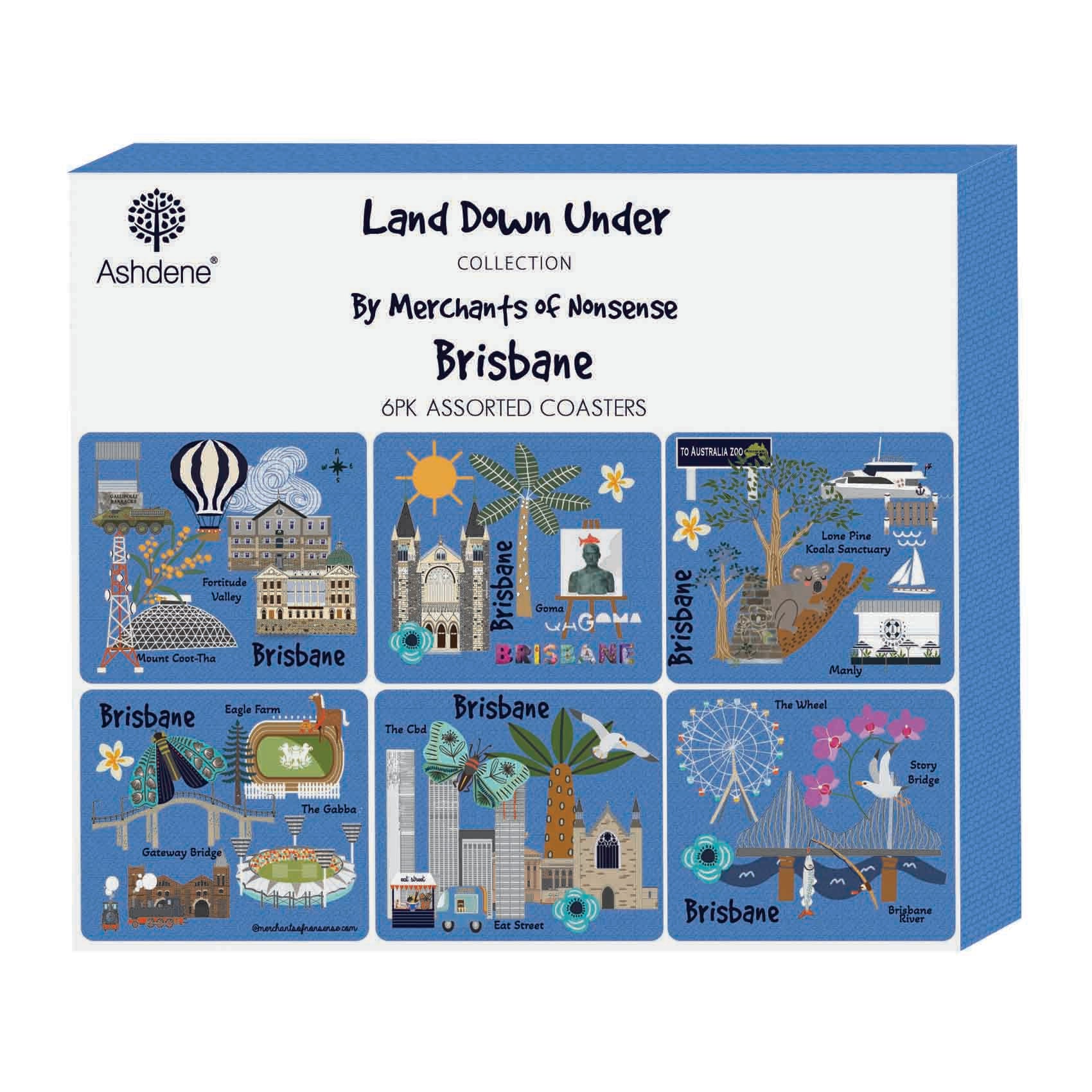 Ashdene Land Down Under Brisbane 6pk Coaster