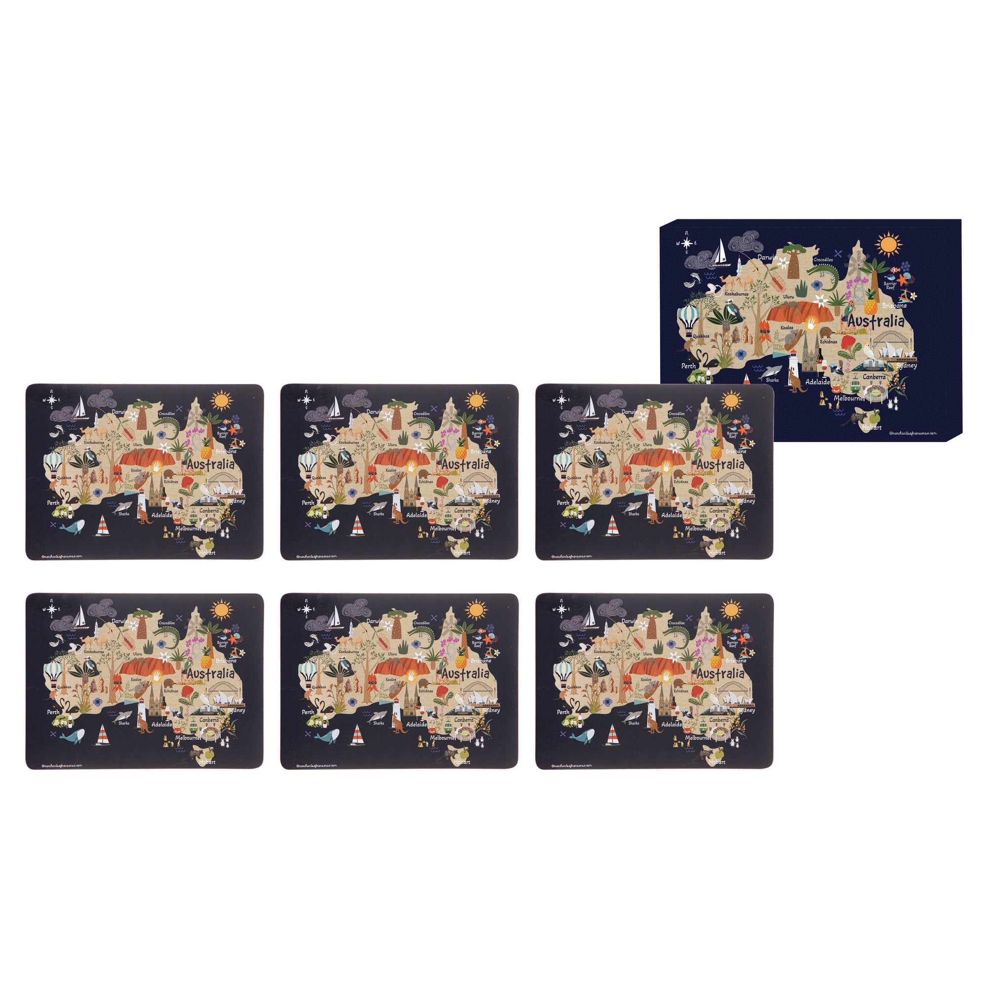 Ashdene Land Down Under AUS 6pk Placemat
