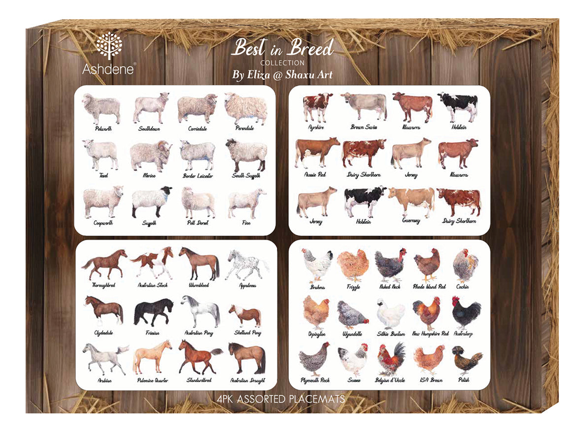 Ashdene Best In Breed 4pk Assorted Placemat