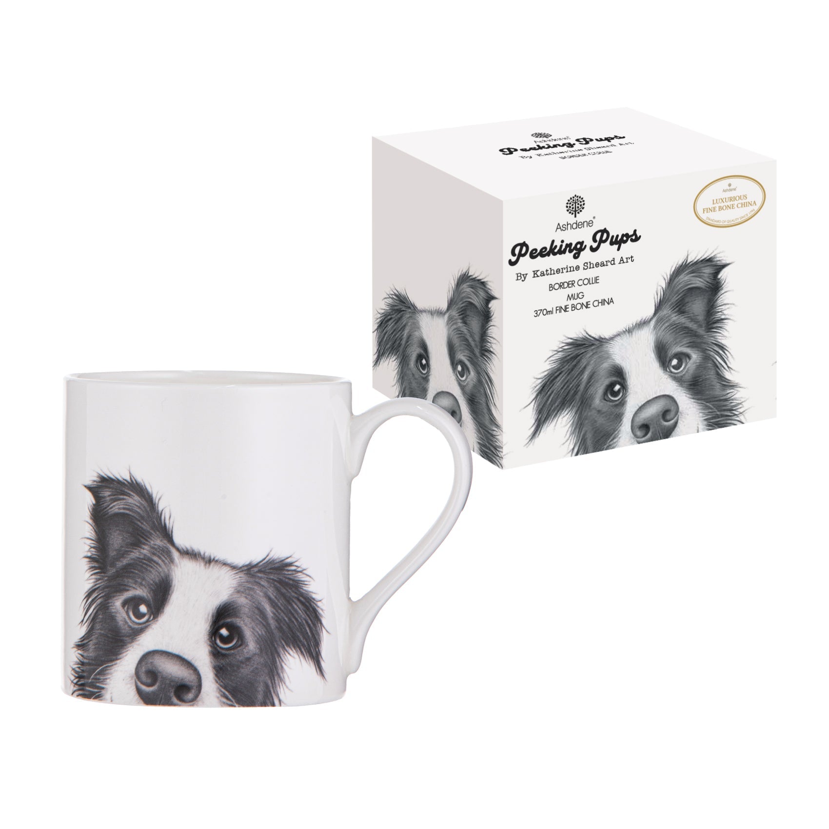 Ashdene Peeking Pups Border Collie Mug