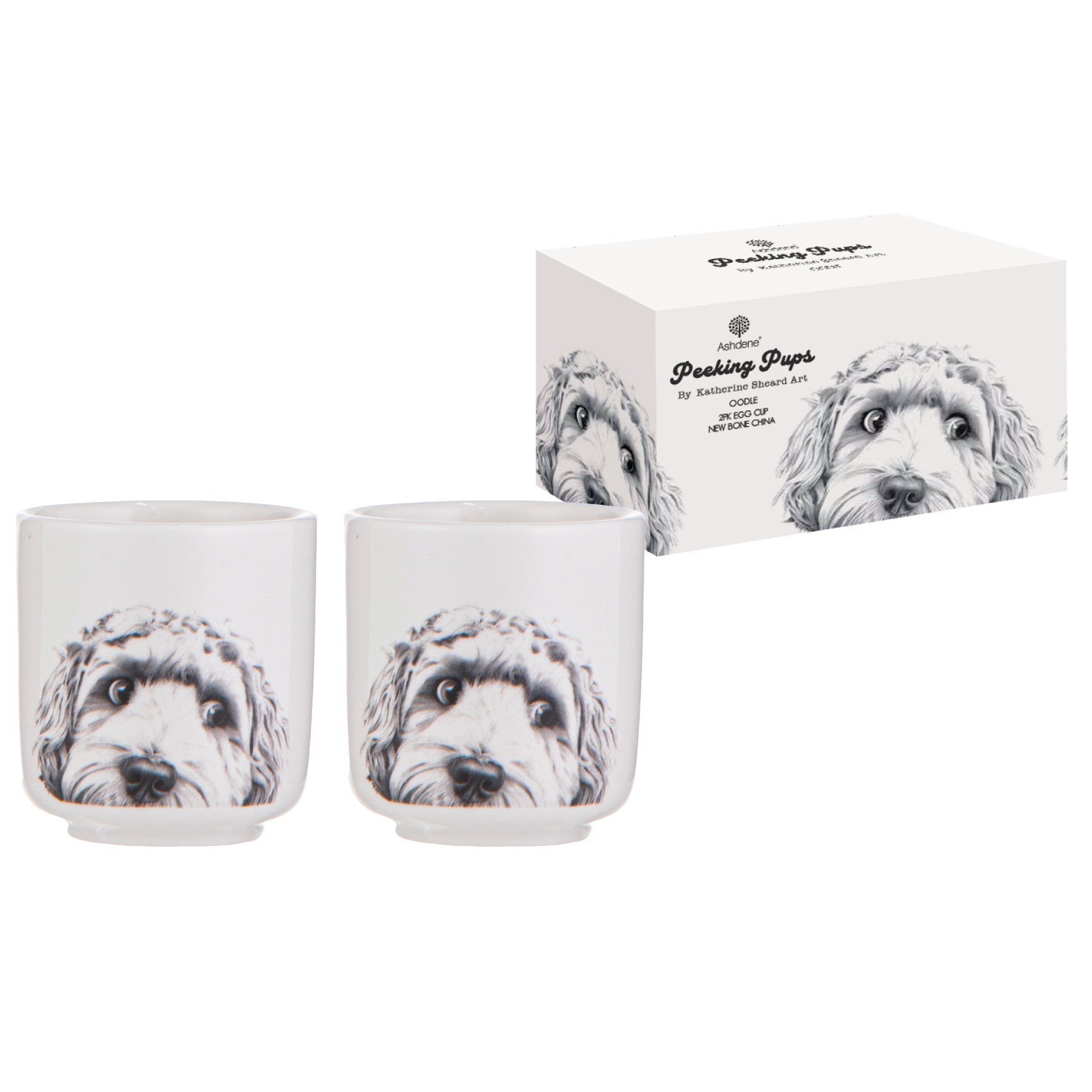 Ashdene Peeking Pups Oodle 2pk Egg Cup