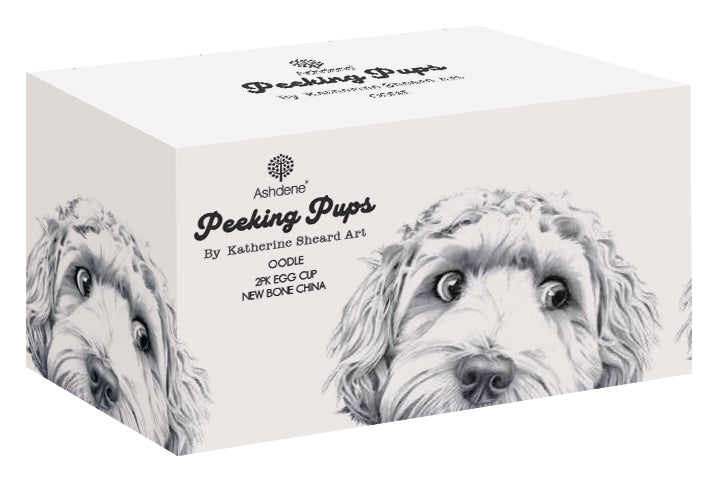 Ashdene Peeking Pups Oodle 2pk Egg Cup