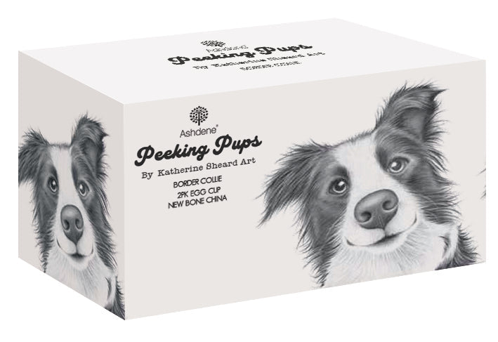Ashdene Peeking Pups Border Collie 2pk Egg Cup