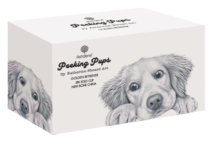 Ashdene Peeking Pups Golden Retriever 2pk Egg Cup