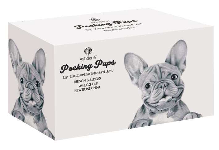 Ashdene Peeking Pups French Bulldog 2pk Egg Cup