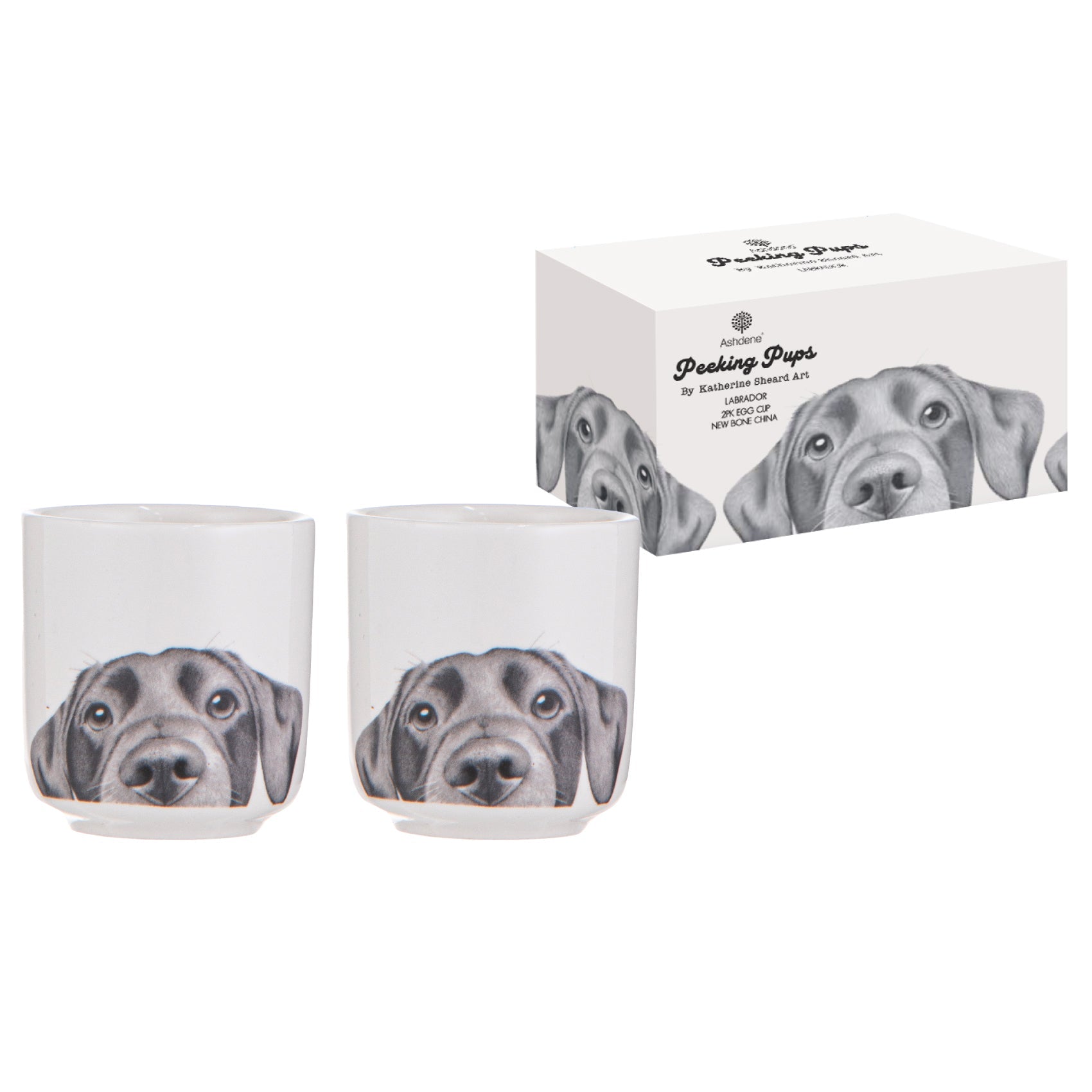 Ashdene Peeking Pups Labrador 2pk Egg Cup