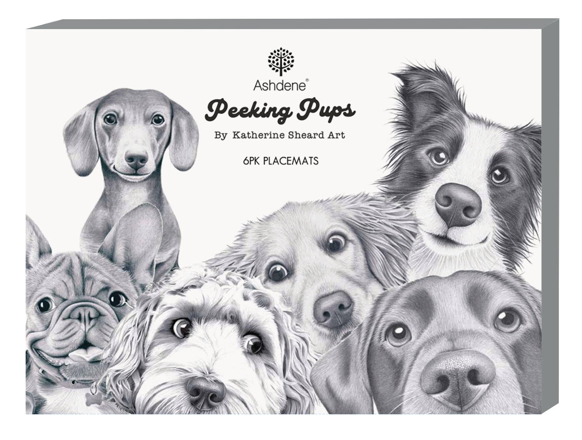 Ashdene Peeking Pups 6pk Placemat