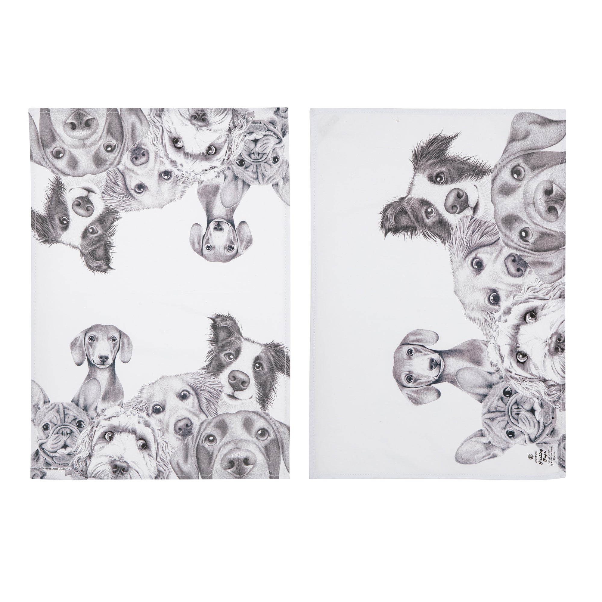 Ashdene Peeking Pups 2pk Kitchen Towel