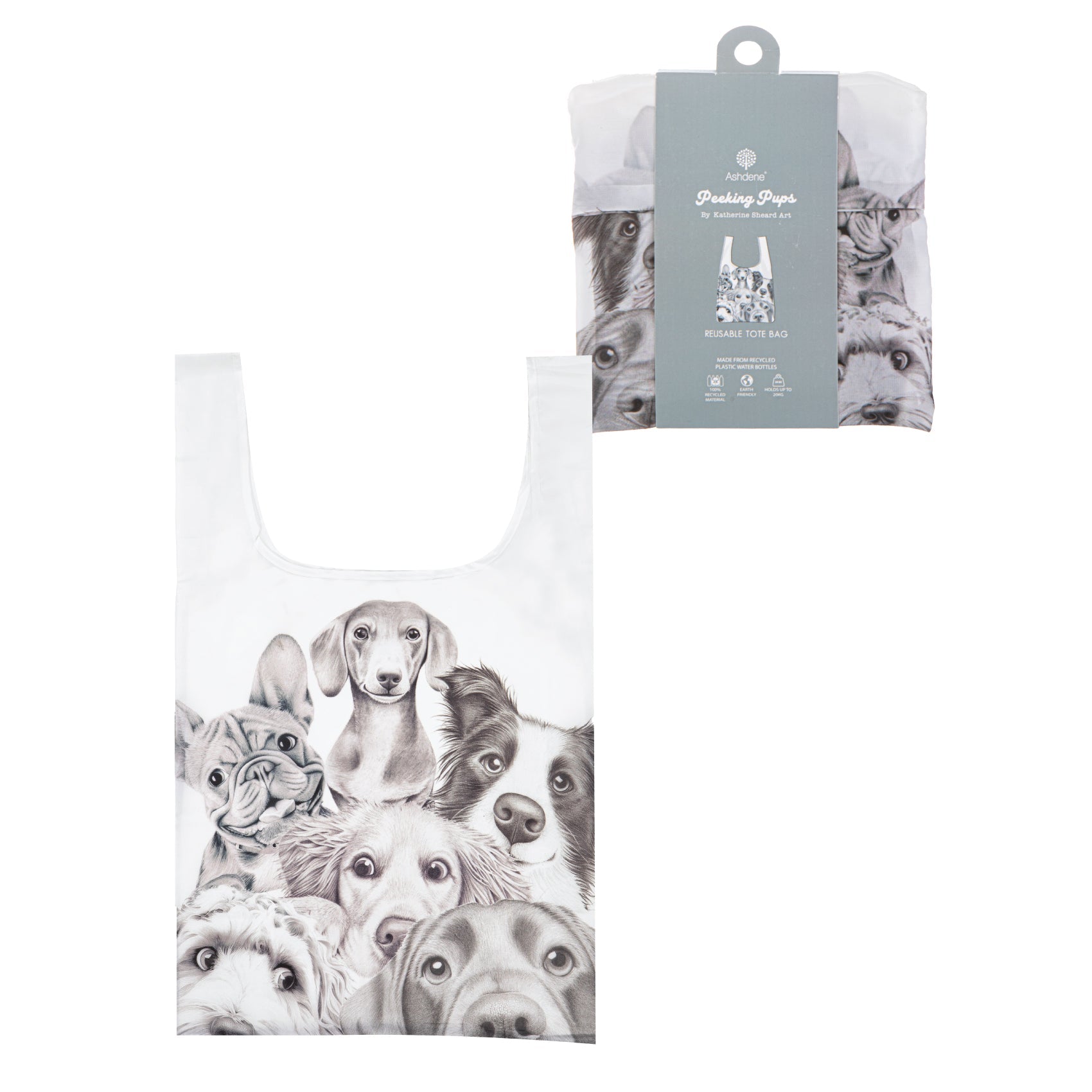 Ashdene Peeking Pups Shopping Bag