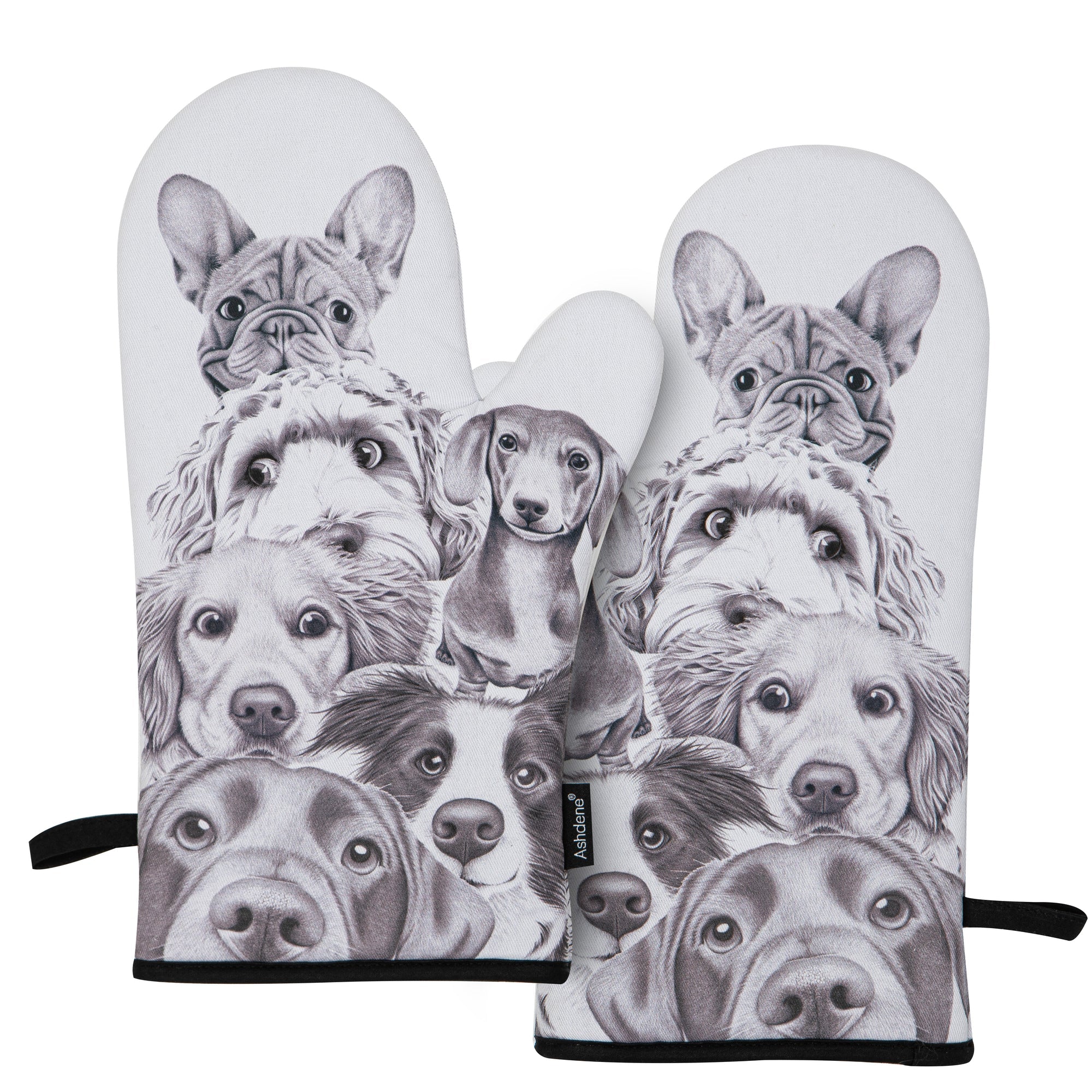 Ashdene Peeking Pups 2pk Oven Mitt