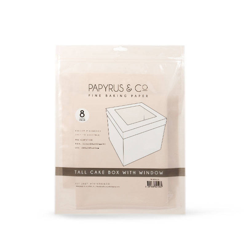 Papyrus 8 x 8 x 10in Tall Cake Box with Window Hangsell