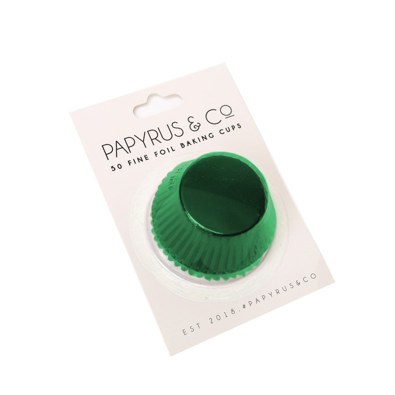Papyrus Standard Foil Baking Cups Base Green 50mm 50 Pack