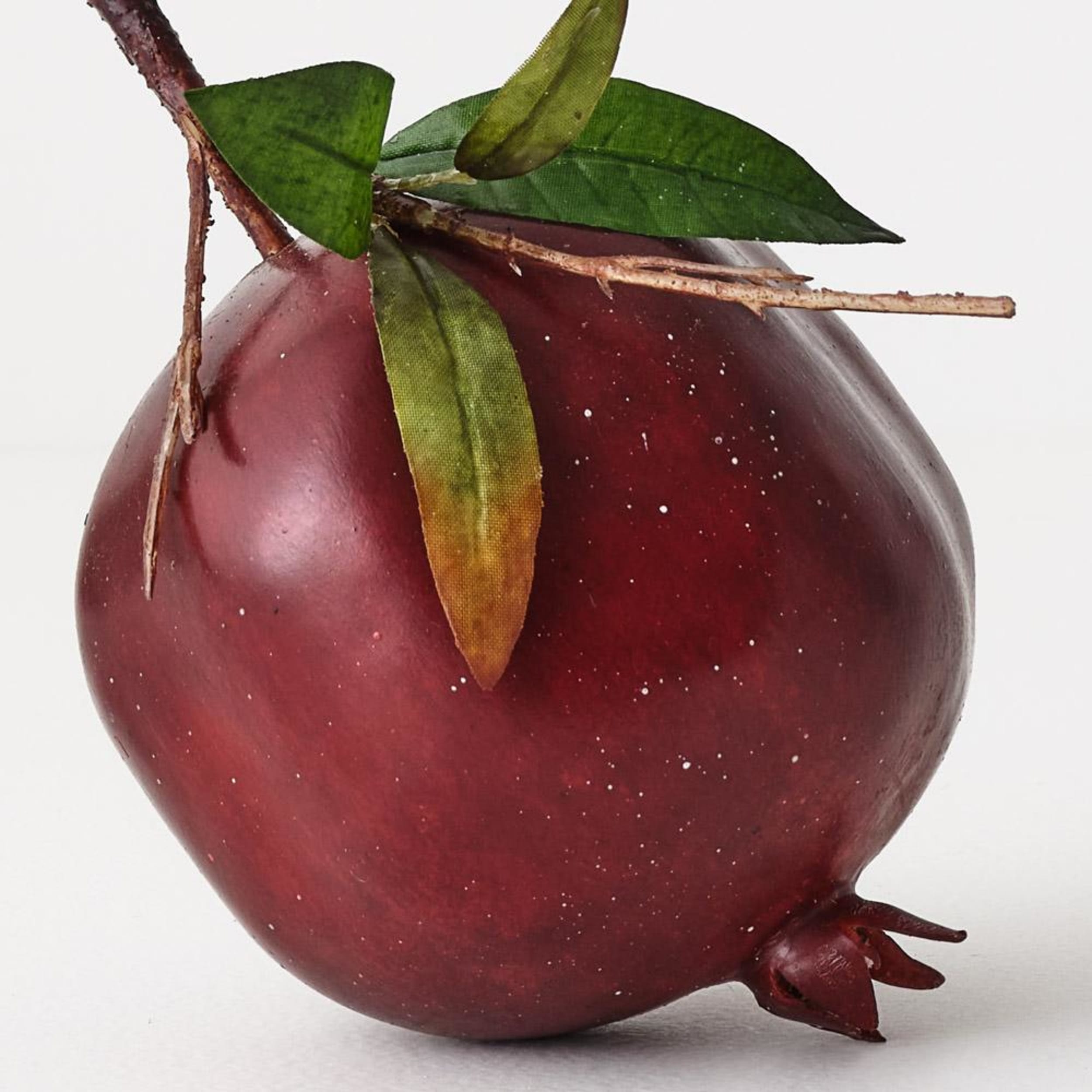 Floral Interiors Artificial Pomegranate with Leaf 15cm Red Orange