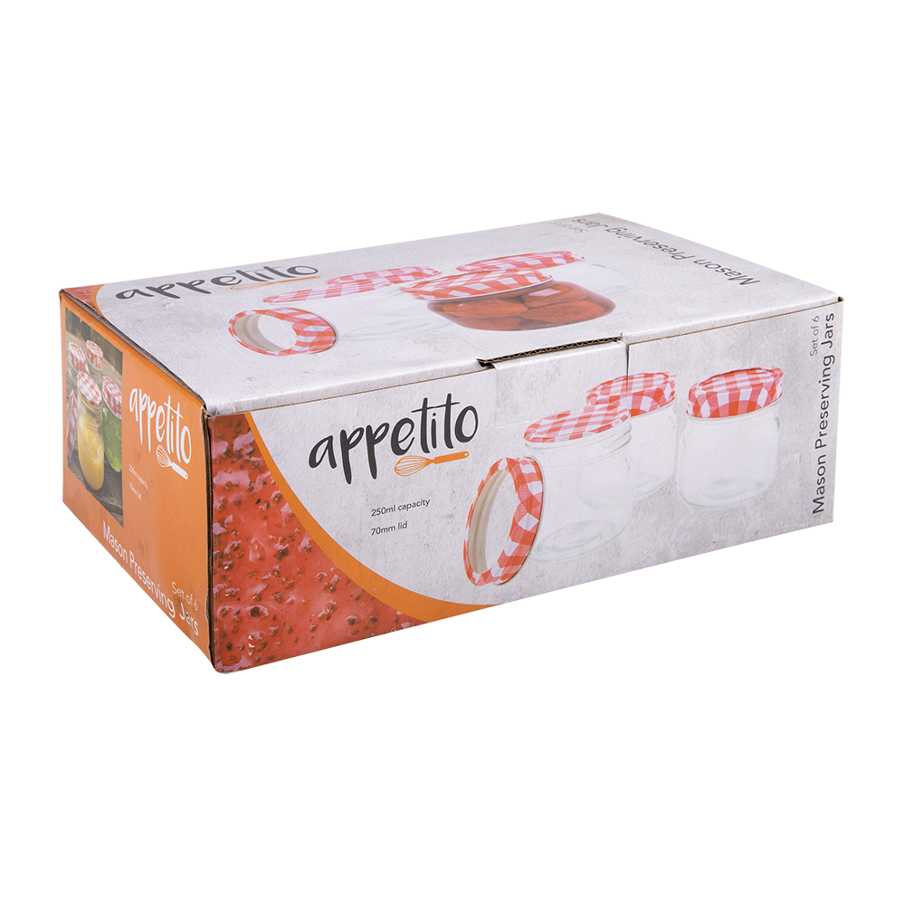 Appetito Preserving Jars 250ml Set of 6