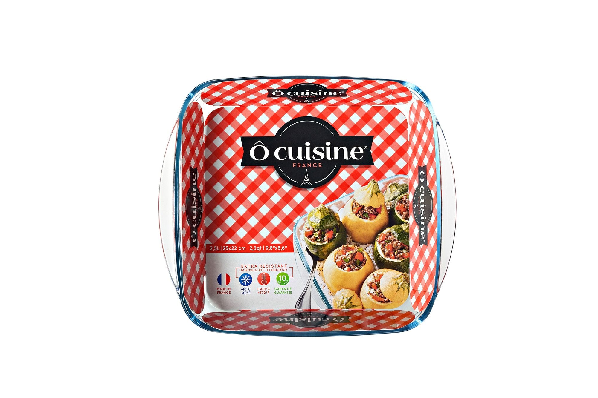 O'Cuisine Glass Square Roaster 25 x 22 x 7cm - 2.5L