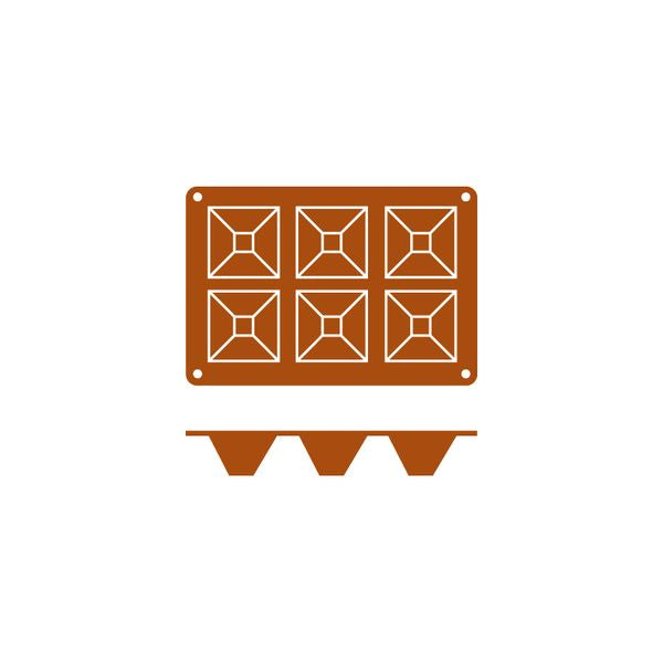 Frenti Silicone Mould - Pyramid 6 Cup