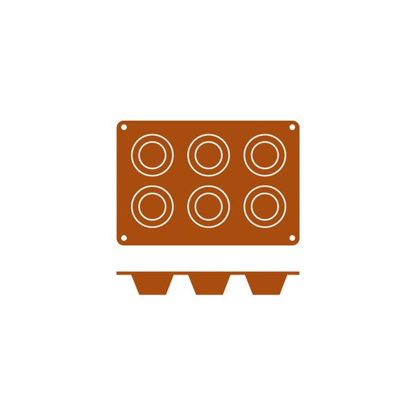 Frenti Silicone Mould - Muffin 6 Cup