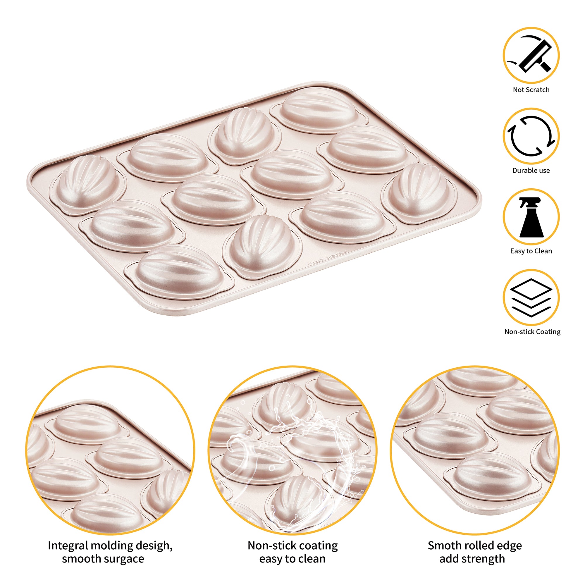 CHEFMADE Rugby Ball Cake Pan 12 Cup (WK9829)