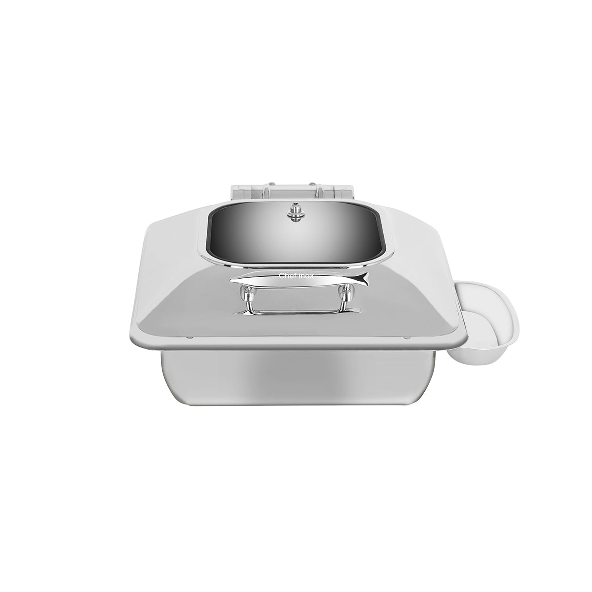 Chef Inox Deluxe Chafer Rectangular 2/3 GN with Glass Lid & Side Dish