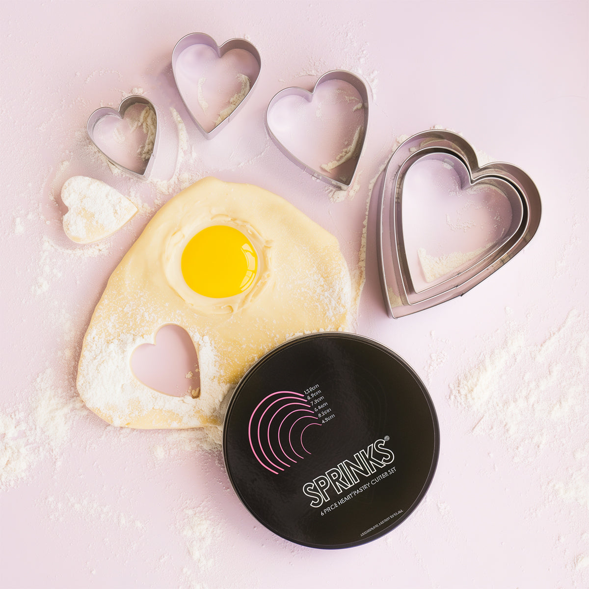 Sprinks Heart Stainless Pastry Cutter Set 6 Piece