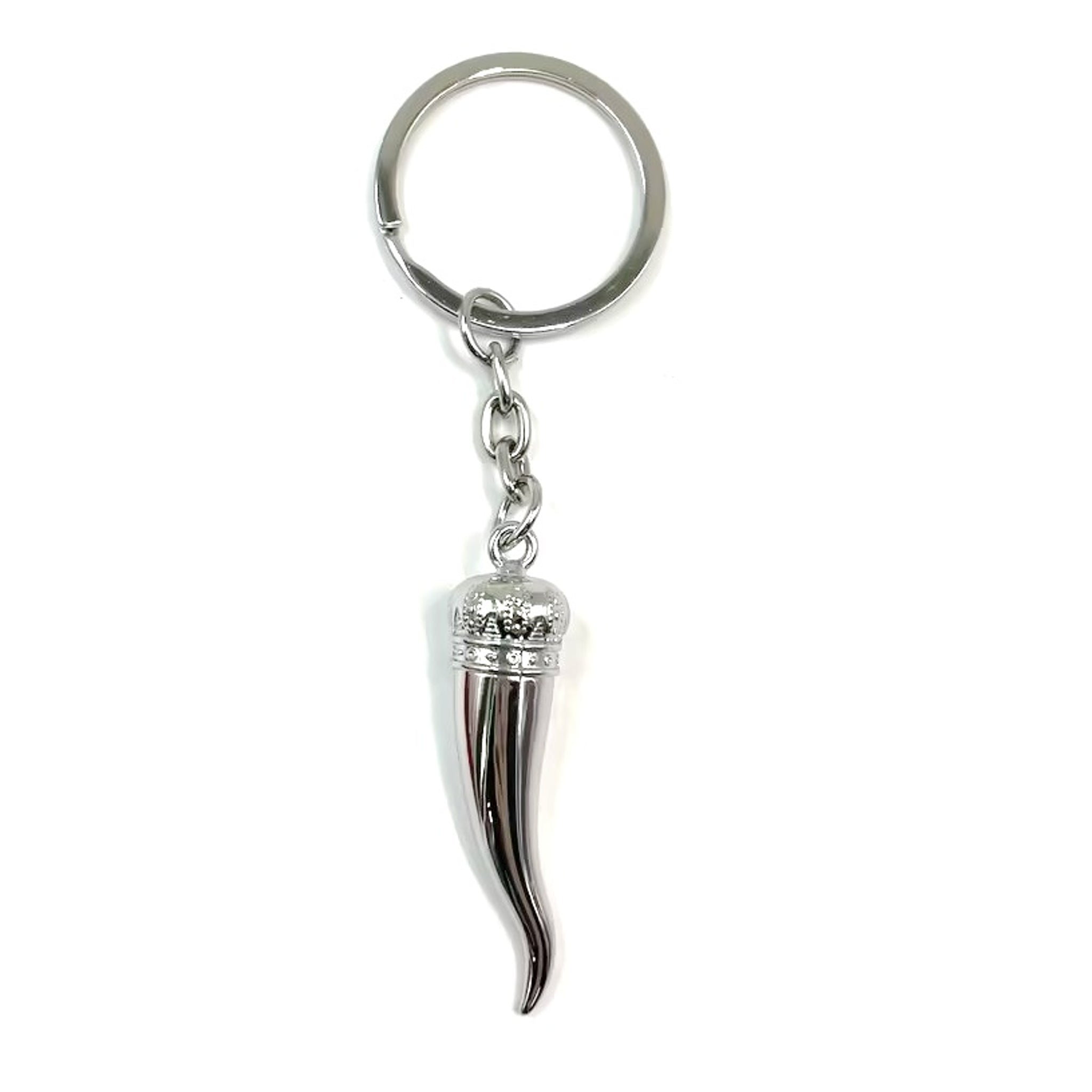 Vogue 55.2mm Zinc Alloy Silver Corni Chilli Key Ring